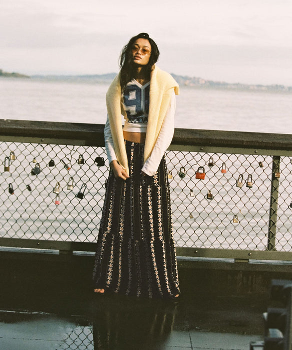 【オンラインストア・直営店限定】ROXY SWEETWATER CREPE MAXI SKIRT 花柄マキシスカート 【2026年秋冬モデル】