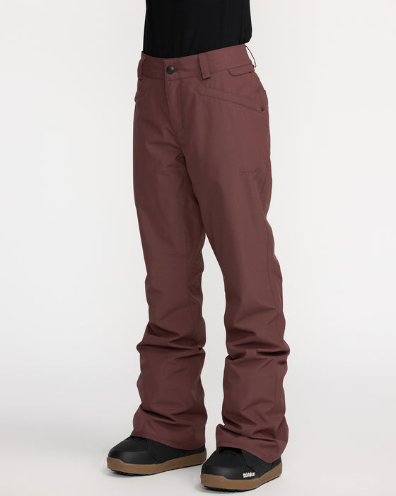 VOLCOM スノーボードパンツ XSサイズ ピンクブラウン VOLCOM レディース HALLEN PANT スノーパンツ