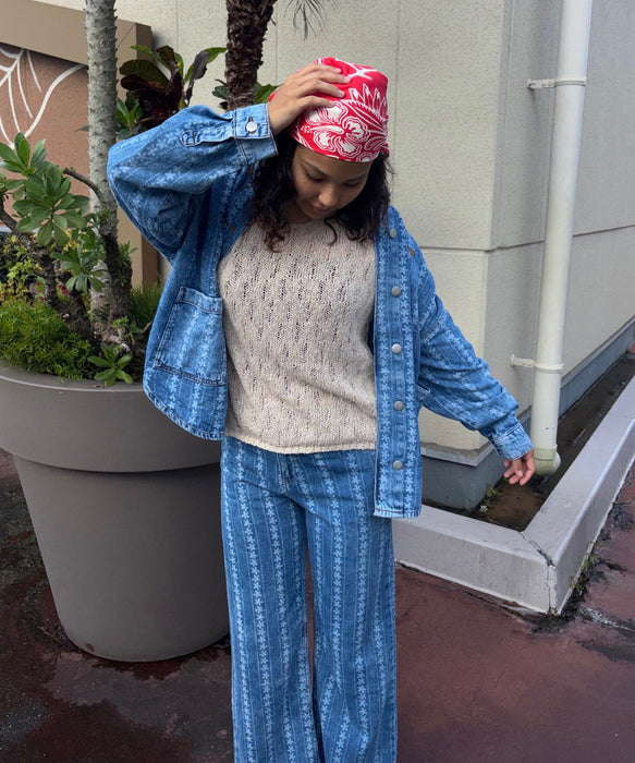オンラインストア・直営店限定】 ROXY KICK BACK WASH DENIM 花柄