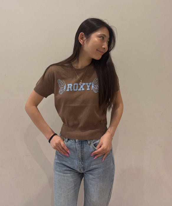 ROXY BUTTERFLY S/S KNIT バタフライロゴ半袖ニットプルオーバー 【2026年秋冬モデル】