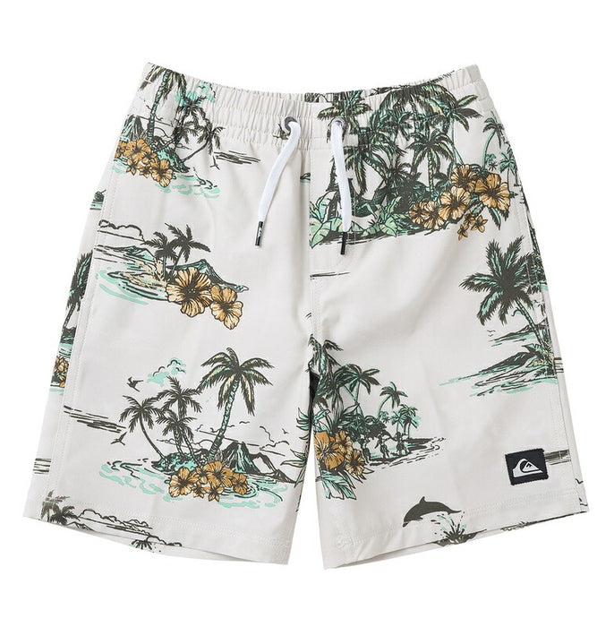 【OUTLET】QUIKSILVER ユース LONGMANHILL VOLLEY Y ジャムボードショーツ 4WAYストレッチ 16インチ インナーショーツ付き (ウエストゴムタイプ)