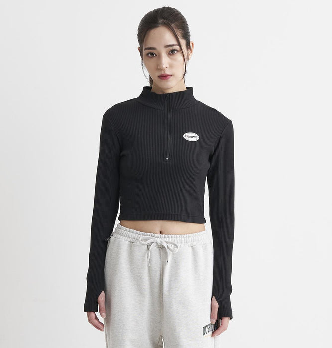 【BUY 2 20%OFF】【OUTLET】DC Shoes 23 WS HALF ZIP CROPPED LS ウィメンズ Tシャツ ロンT