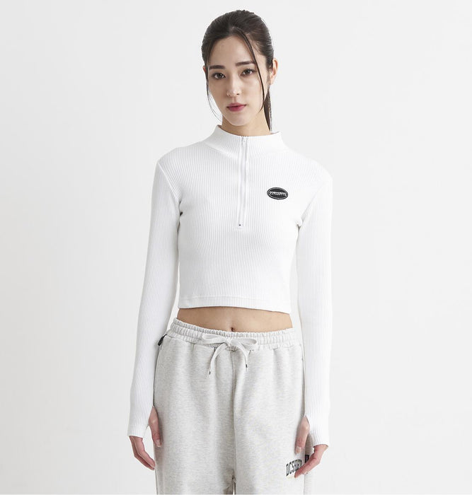 【BUY 2 20%OFF】【OUTLET】DC Shoes 23 WS HALF ZIP CROPPED LS ウィメンズ Tシャツ ロンT