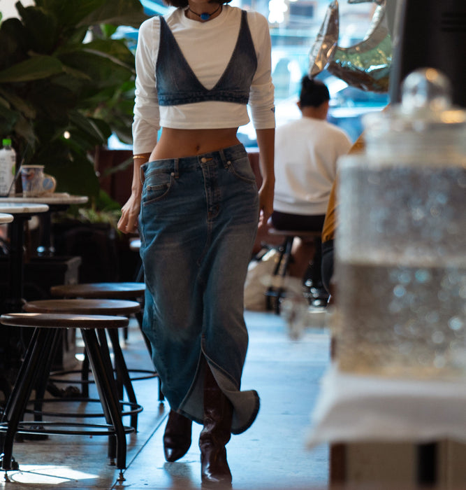 OUTLET】Roxy LIVED IN DENIM SKIRT ウィメンズ ロングスカート