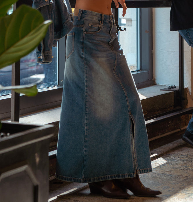 OUTLET】Roxy LIVED IN DENIM SKIRT ウィメンズ ロングスカート