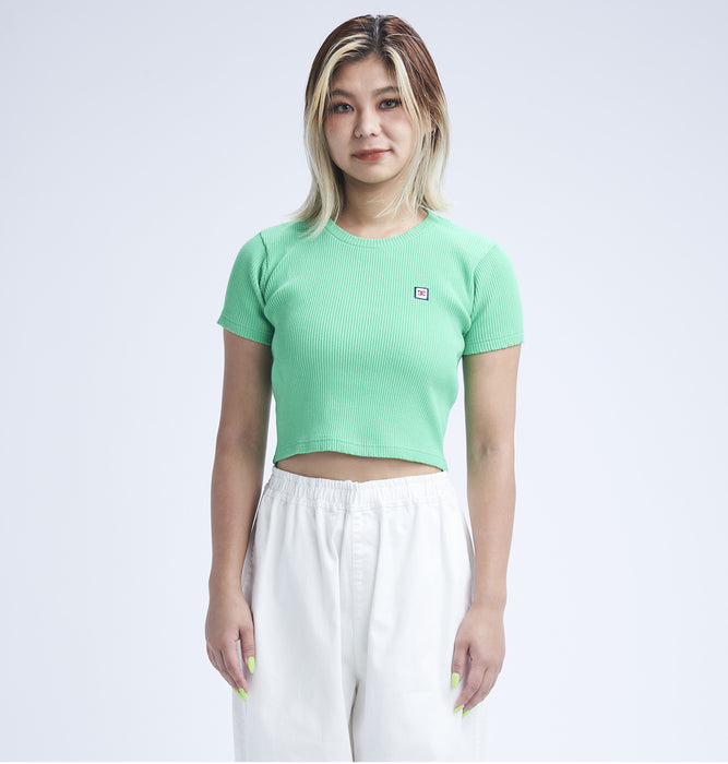 【BUY 2 20%OFF】【OUTLET】DC Shoes 23 WS TELECO CROPPED SS Tシャツ ウィメンズ