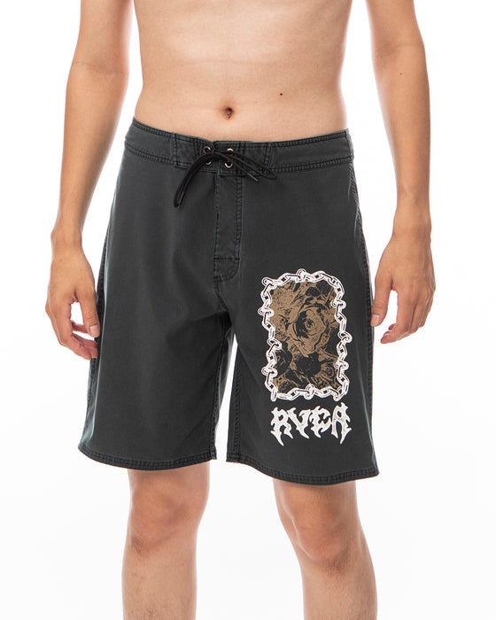 【OUTLET】RVCA メンズ WAYBACK TRUNK ボードショーツ/サーフトランクス BLK【2024年春夏モデル】