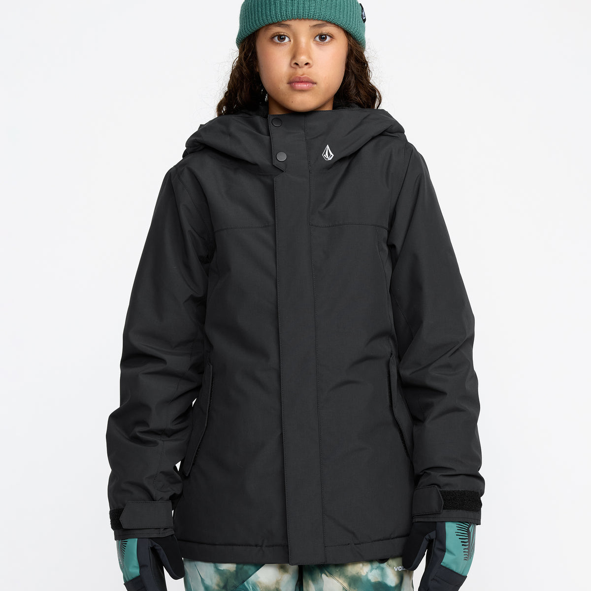 VOLCOM 子ども用 ブラックジャケット OUTLET】VOLCOM キッズ MIIINTY INS JACKET スノージャケット