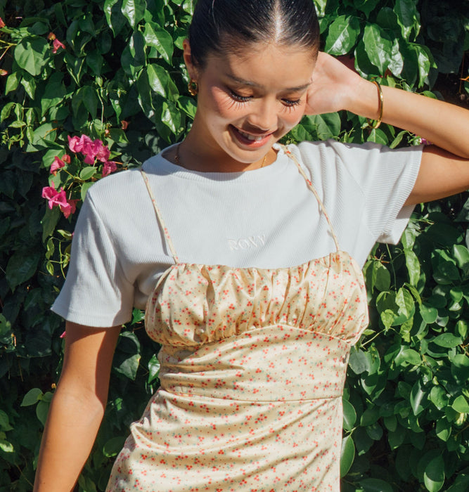 【OUTLET】Roxy ROXY×NANAHA DRESS ウィメンズ ドレス ワンピース サテン生地 花柄 <2025 ROXY CRUISERS x Nanaha>*