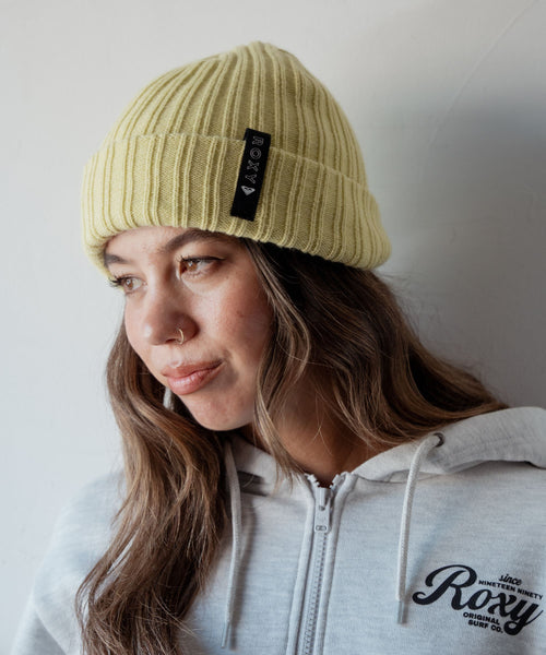 ドッグイヤーニットキャップ ROXY FREE SHORE BEANIE ネームタグニットキャップ ワッチ 【2026年
