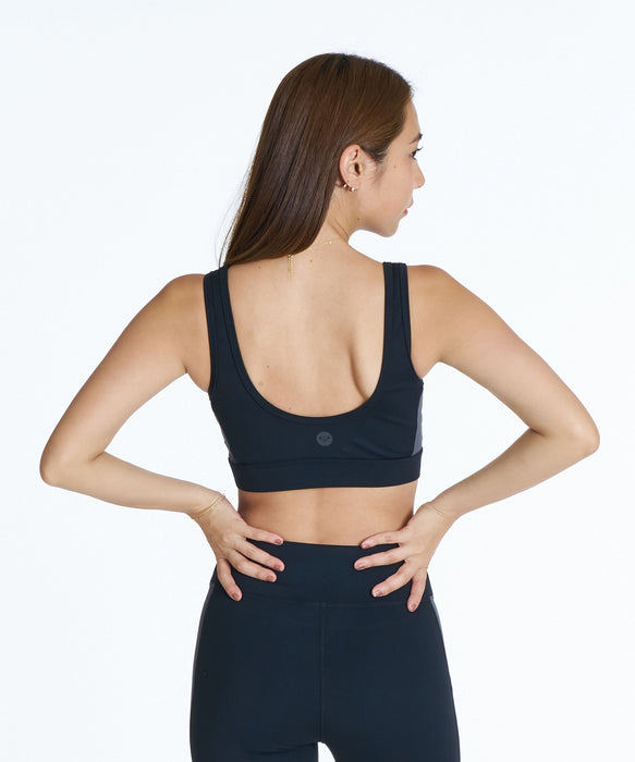 ROXY FITNESS EARTHY CRISP BRA 配色リブ切替ブラトップ /速乾/UVカット/水陸両用/ハイサポート【2026年秋冬モデル】
