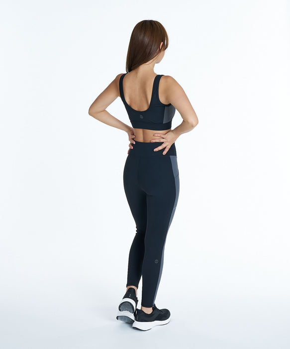ROXY FITNESS EARTHY CRISP BRA 配色リブ切替ブラトップ /速乾/UVカット/水陸両用/ハイサポート【2026年秋冬モデル】