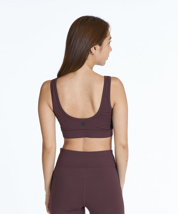 ROXY FITNESS EARTHY CRISP BRA 配色リブ切替ブラトップ /速乾/UVカット/水陸両用/ハイサポート【2026年秋冬モデル】