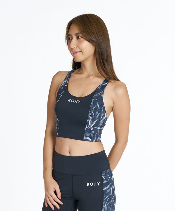 ROXY FITNESS FEEL FREE BRA 柄プリントブラトップ /速乾/UVカット/水陸両用/ミディアムサポート 【2026年秋冬モデル】