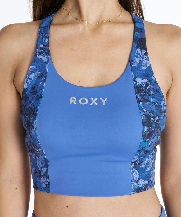 ROXY FITNESS FEEL FREE BRA 柄プリントブラトップ /速乾/UVカット/水陸両用/ミディアムサポート 【2026年秋冬モデル】