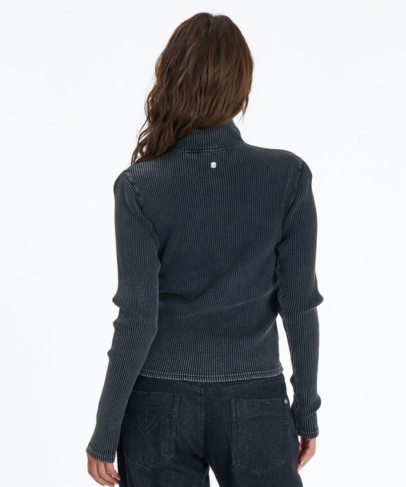 ROXY x NANAHA RIB KNIT JACKET スタンドカラージップニットトップス 【2026年秋冬モデル】
