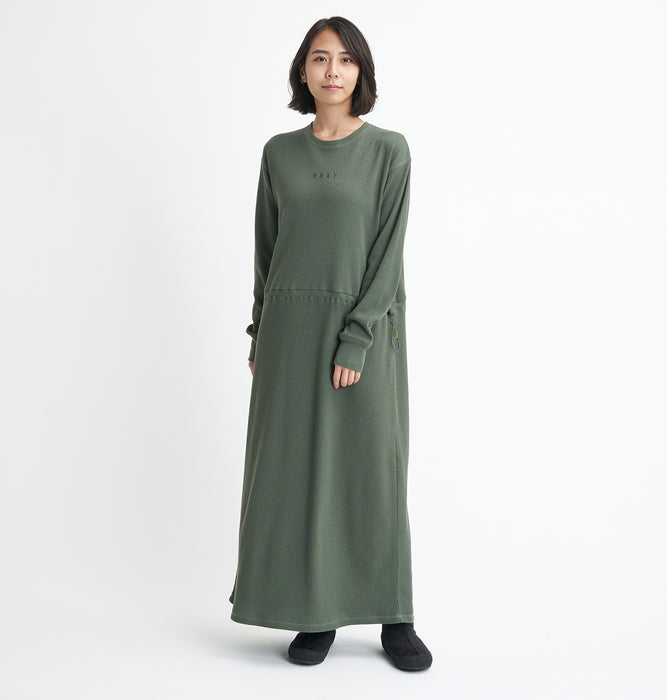 【BUY 2 20%OFF】【OUTLET】Roxy DOWN TO EARTH DRESS ワッフル ワンピース