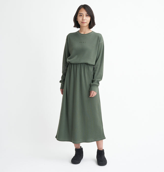 【BUY 2 20%OFF】【OUTLET】Roxy DOWN TO EARTH DRESS ワッフル ワンピース