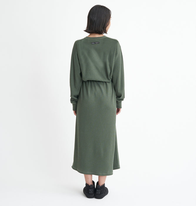 【BUY 2 20%OFF】【OUTLET】Roxy DOWN TO EARTH DRESS ワッフル ワンピース