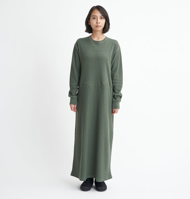 【BUY 2 20%OFF】【OUTLET】Roxy DOWN TO EARTH DRESS ワッフル ワンピース