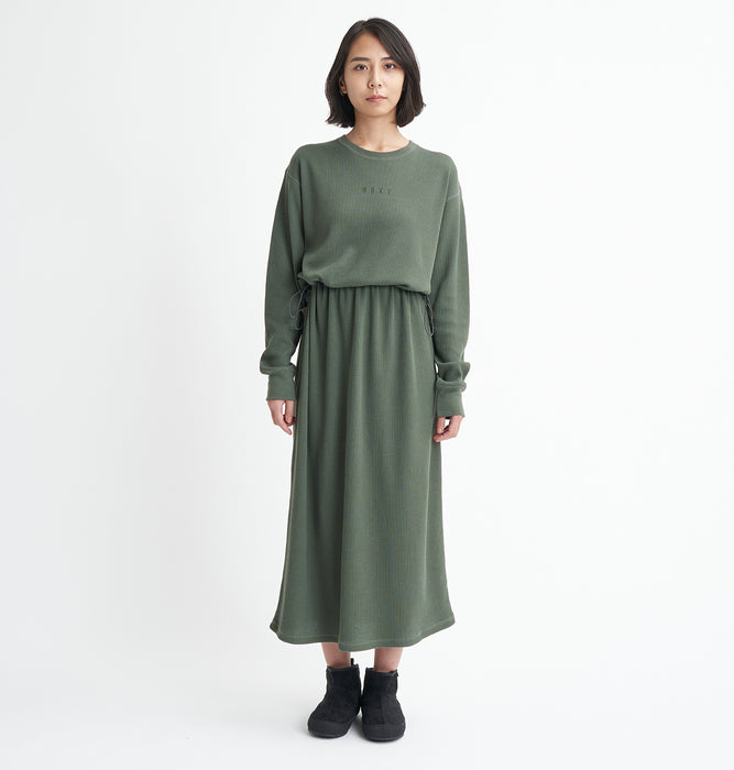 【BUY 2 20%OFF】【OUTLET】Roxy DOWN TO EARTH DRESS ワッフル ワンピース