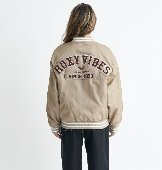 【BUY 2 20%OFF】【OUTLET】Roxy ROXY VIBES SINCE 1990 JACKET スタジャン