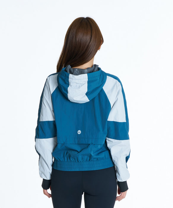 ROXY FITNESS EARTHY CRISP JACKET 配色ダブルジップフーディー