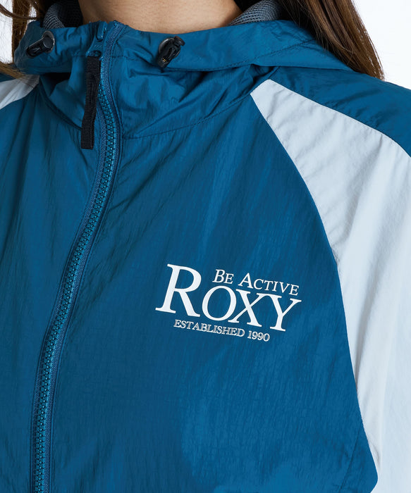 ROXY FITNESS EARTHY CRISP JACKET 撞色雙拉鍊連帽帽T 外套 /防潑水 【2026年秋冬款】