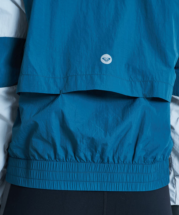 ROXY FITNESS EARTHY CRISP JACKET 撞色雙拉鍊連帽帽T 外套 /防潑水 【2026年秋冬款】