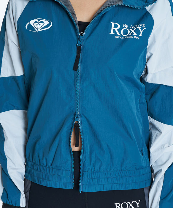 ROXY FITNESS EARTHY CRISP JACKET 撞色雙拉鍊連帽帽T 外套 /防潑水 【2026年秋冬款】