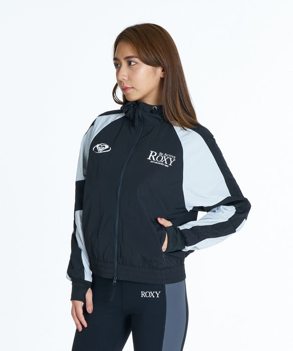 ROXY FITNESS EARTHY CRISP JACKET 配色ダブルジップフーディー