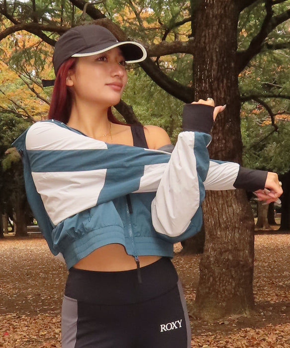 ROXY FITNESS EARTHY CRISP JACKET 配色ダブルジップフーディー パーカー /撥水 【2026年秋冬モデル】