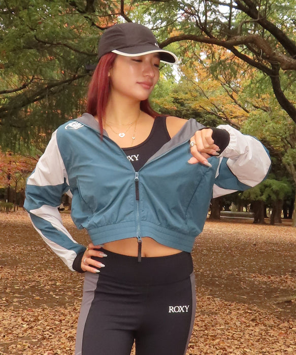 ROXY FITNESS EARTHY CRISP BRA 配色リブ切替ブラトップ /速乾/UVカット/水陸両用/ハイサポート【2026年秋冬モデル】