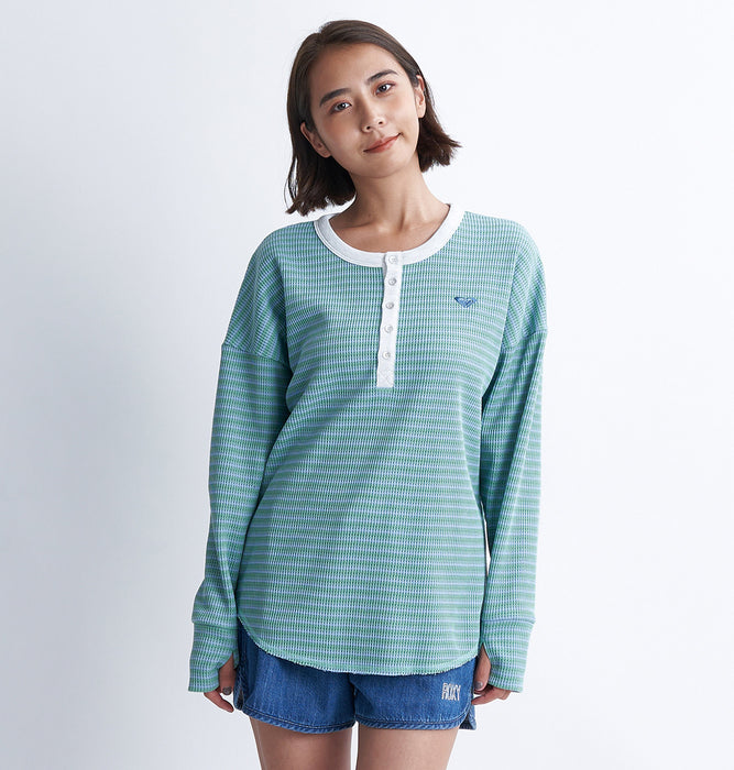 【OUTLET】Roxy PACIFIC OCEAN ワッフル素材 長袖 Tシャツ