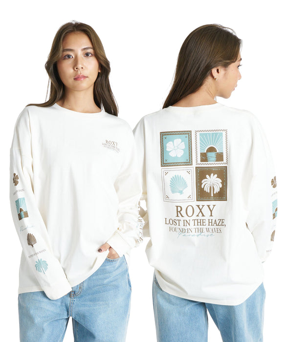 ROXY HAZE & WAVES 袖プリント機能性Tシャツ 長袖 ロンT /抗菌防臭 【2026年秋冬モデル】