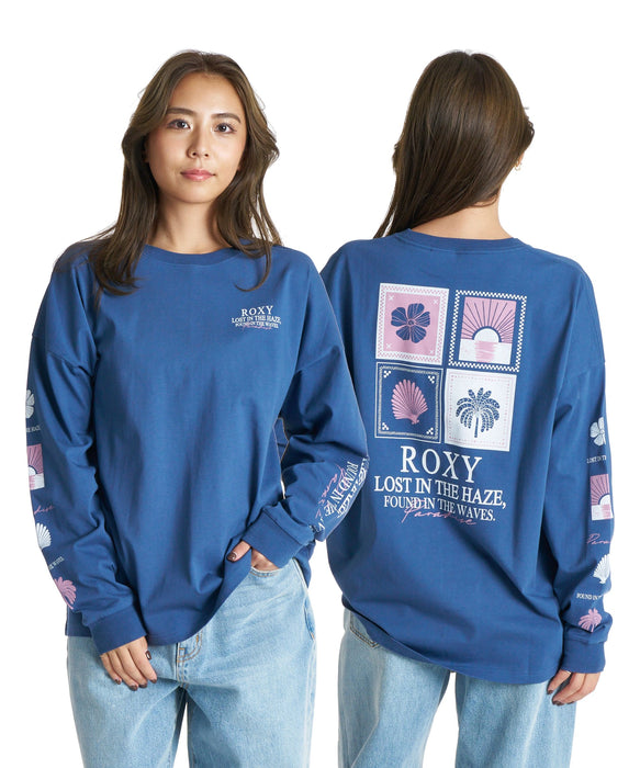 ROXY HAZE & WAVES 袖プリント機能性Tシャツ 長袖 ロンT /抗菌防臭 【2026年秋冬モデル】