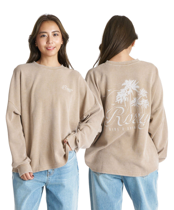ROXY RISE & SHINE ワッフルニット長袖Tシャツ ロンT 【2026年秋冬モデル】