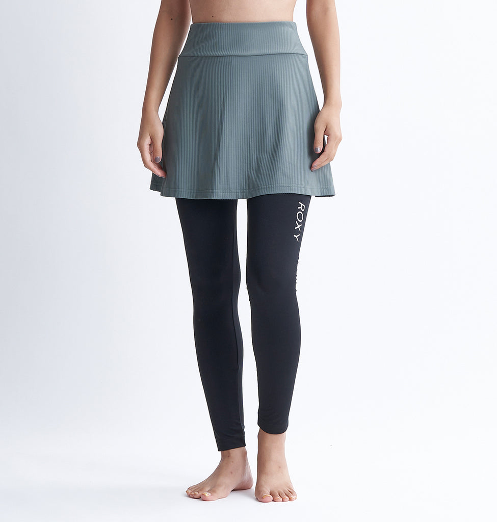 アールロンドン★タンク・レギンス・スカート3点セット★ブラック OUTLET】Roxy SKIRT LEGGINGS ウィメンズ スカート付きラッシュレギンス