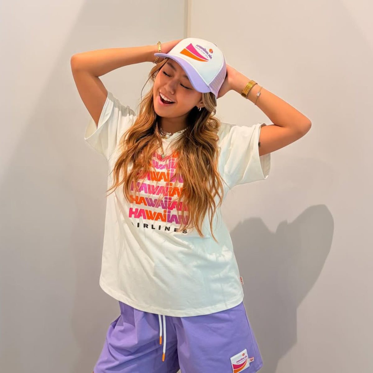 ROXY x HAWAIIAN AIRLINES】TEE ラッシュTシャツ /UVカット/EASY DRY