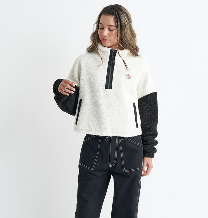 【BUY 2 20%OFF】【OUTLET】Roxy ROLLING FLEECE TOP ハーフジップ ボアジャケット