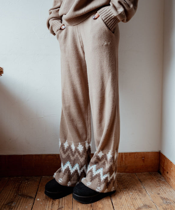 ROXY SILVER GARDEN PANTS フェアアイル柄ニットパンツ 【2026年秋冬モデル】