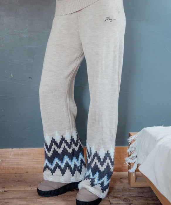 ROXY SILVER GARDEN PANTS フェアアイル柄ニットパンツ 【2026年秋冬モデル】