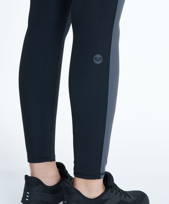 ROXY FITNESS EARTHY CRISP LEGGINGS 配色リブ切替レギンス /速乾/UVカット/水陸両用 【2026年秋冬モデル】
