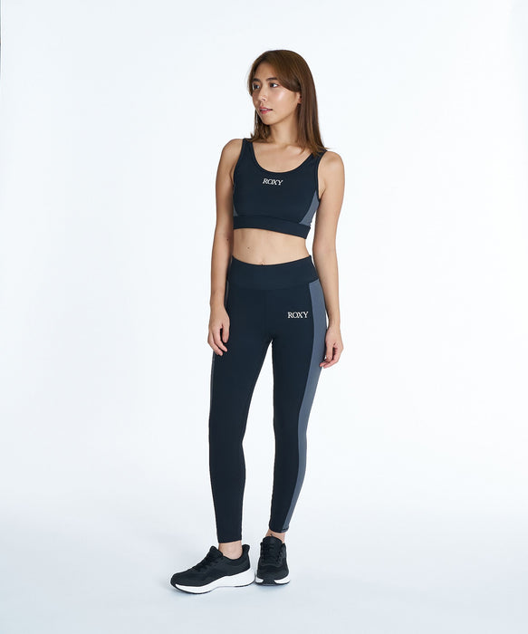 ROXY FITNESS EARTHY CRISP LEGGINGS 配色リブ切替レギンス /速乾/UVカット/水陸両用 【2026年秋冬モデル】