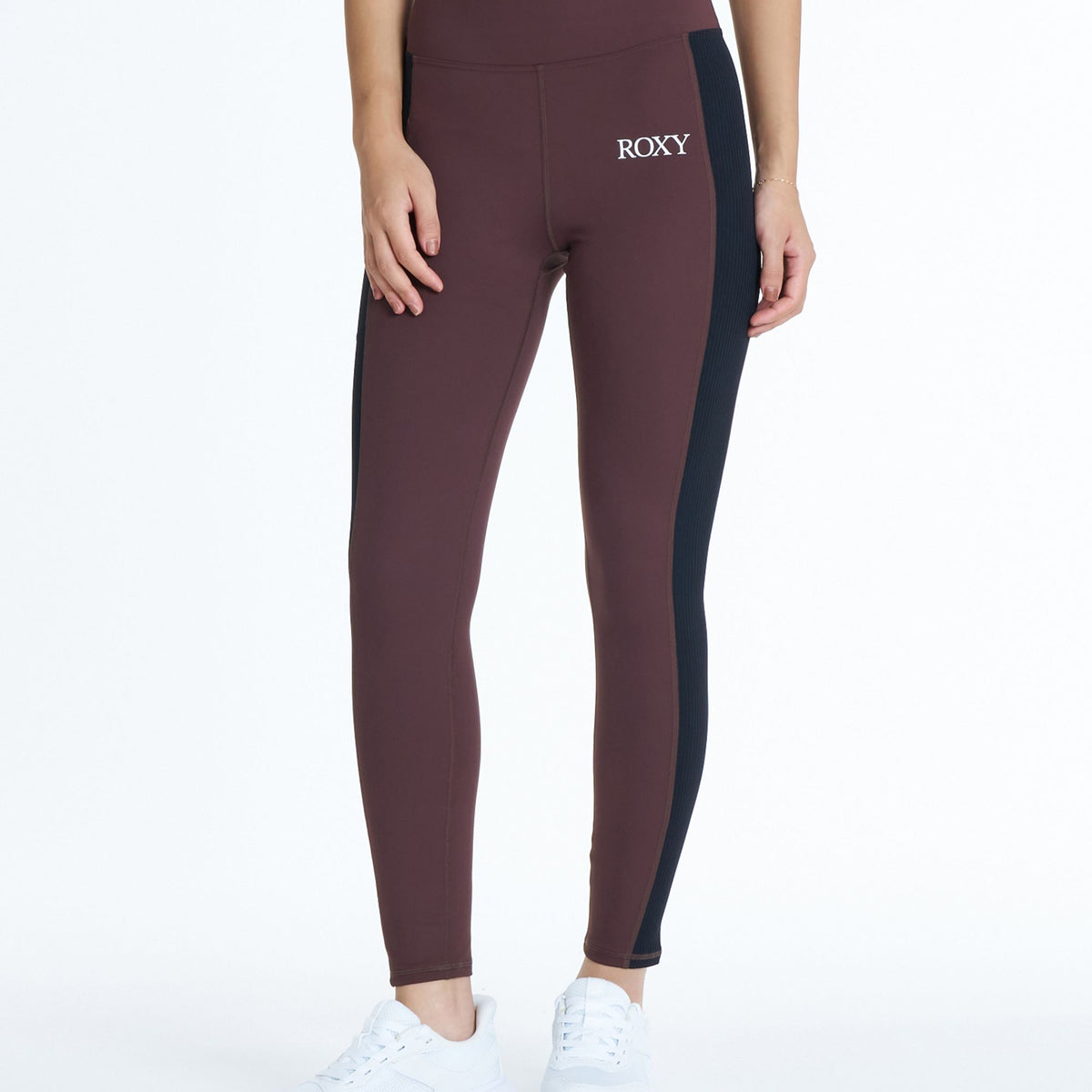 ROXY FITNESS EARTHY CRISP LEGGINGS 配色リブ切替レギンス /速乾/UV