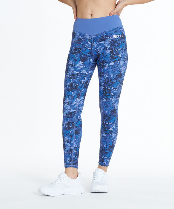 ROXY FITNESS FEEL FREE LEGGINGS 総柄プリントレギンス /速乾/UV