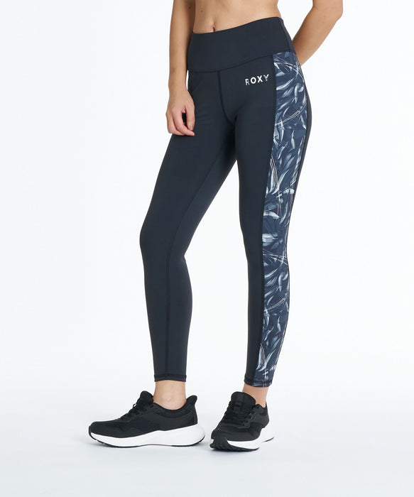 ROXY FITNESS FEEL FREE LEGGINGS VER2 サイド柄プリントレギンス /速乾/UVカット/水陸両用 【2026年秋冬モデル】