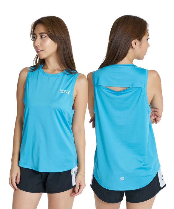 ROXY FITNESS EARTHY CRISP TANK バックスリットタンクトップ /速乾/UVカット/水陸両用 【2026年秋冬モデル】