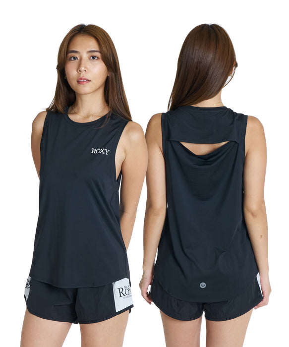ROXY FITNESS EARTHY CRISP TANK バックスリットタンクトップ /速乾/UVカット/水陸両用 【2026年秋冬モデル】