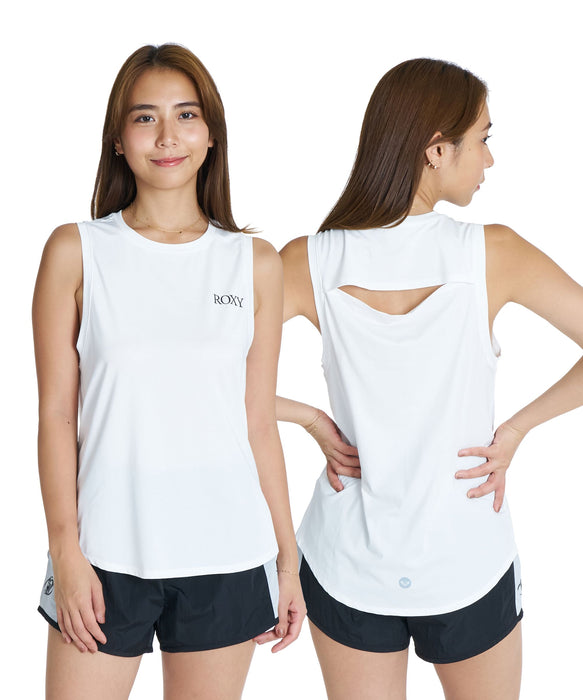 ROXY FITNESS EARTHY CRISP TANK バックスリットタンクトップ /速乾/UVカット/水陸両用 【2026年秋冬モデル】